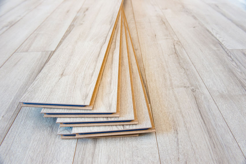 White colored veneer planks