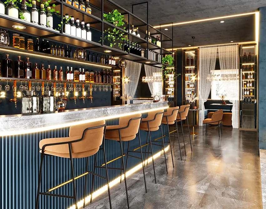 Restaurant Bar Counter Designs Ideas, Dimensions & Images