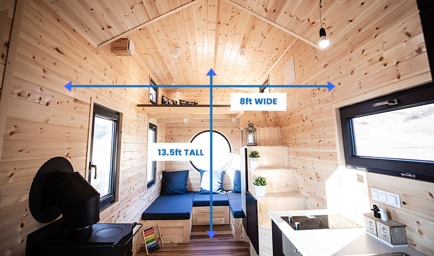 Small house interior height and width