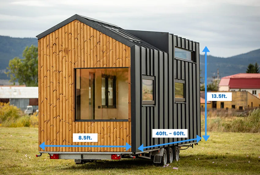 Micro house on trailer wheels dimensions