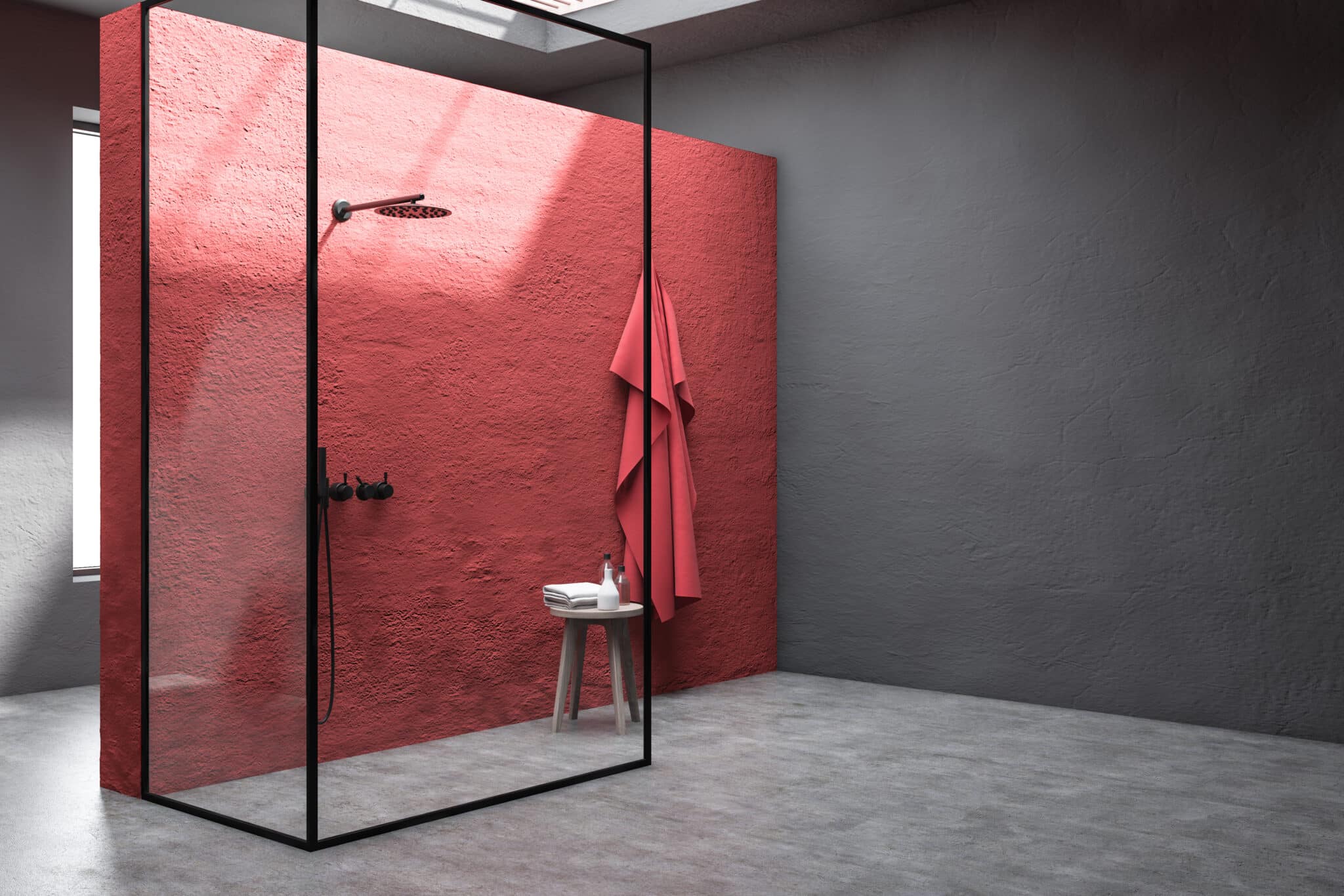 Bathroom skylight color plaster shower walls ss scaled
