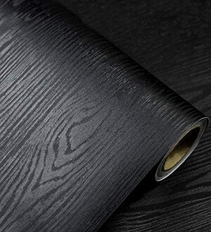 Black wood self adhesive and removable wallpaper