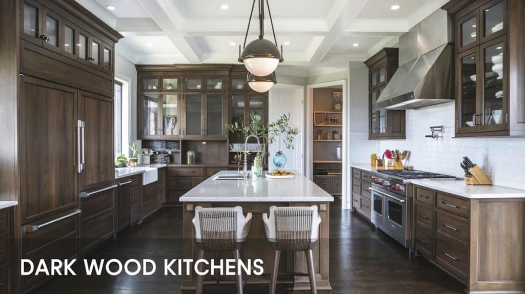 How To Create High-End Dark Wood Kitchens: Designer Tips & 45 Gorgeous ...
