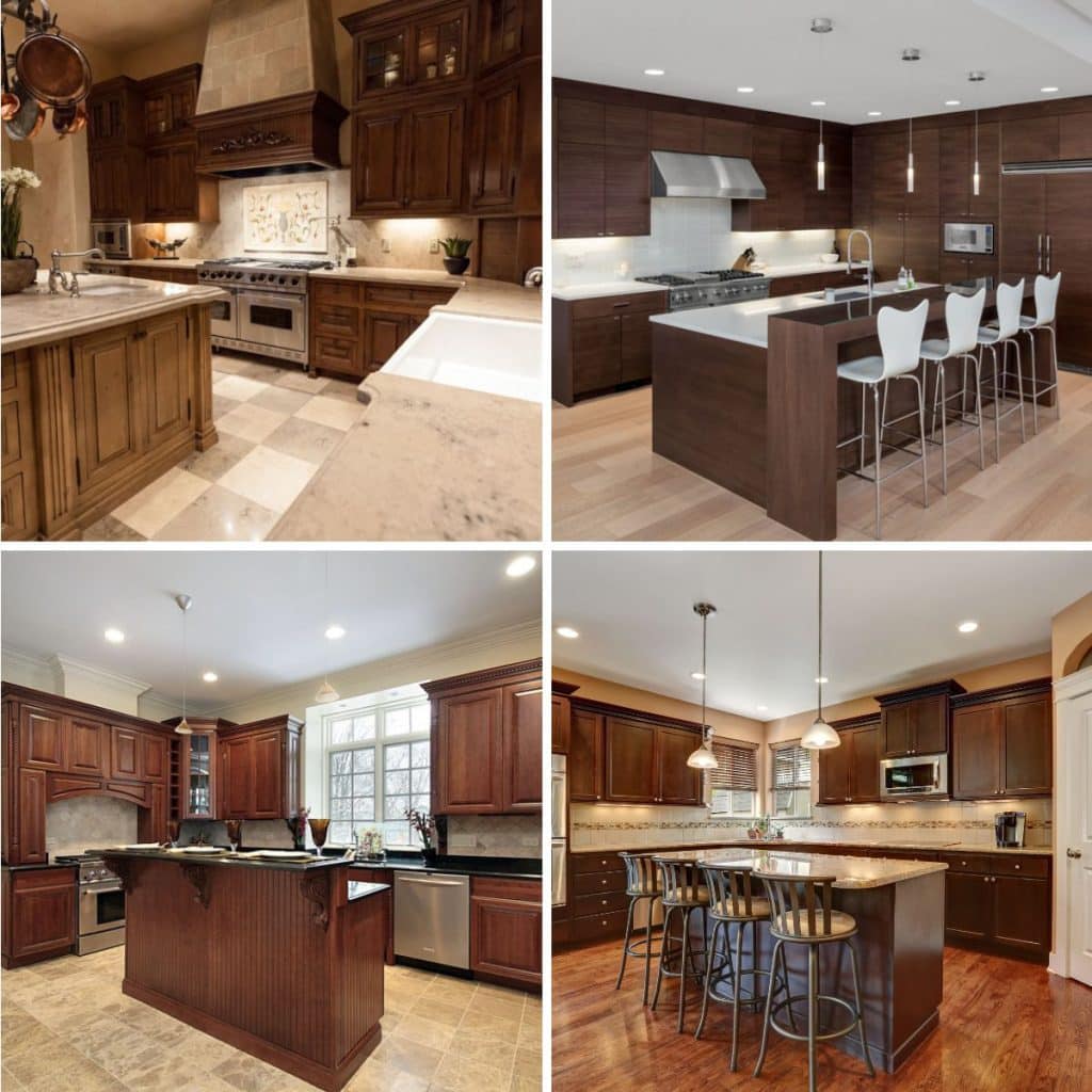 50 High-End Dark Wood Kitchens (Photos)