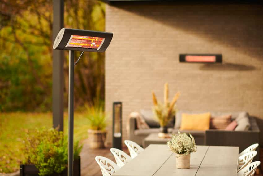 Infrared heater patio table chair