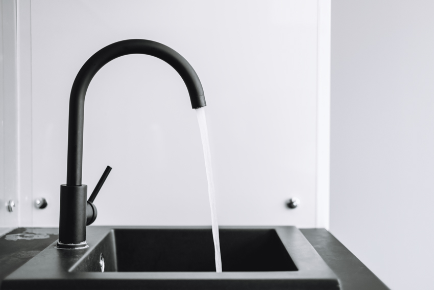 Matte black faucet sink bathroom