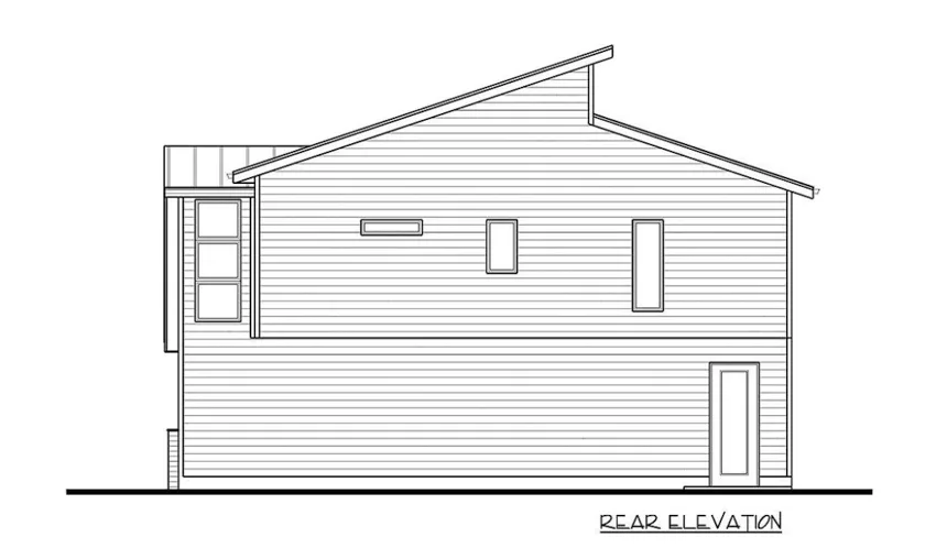 Rear elevation floor plan modern carriage house
