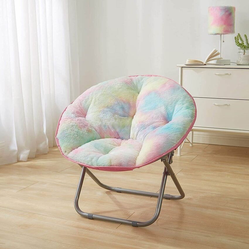 Sorbet dreams rainbow fur kiddie chair 