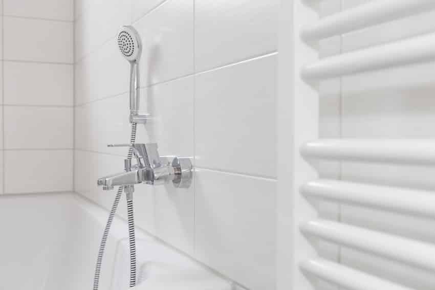 Tile bathroom shower wall white
