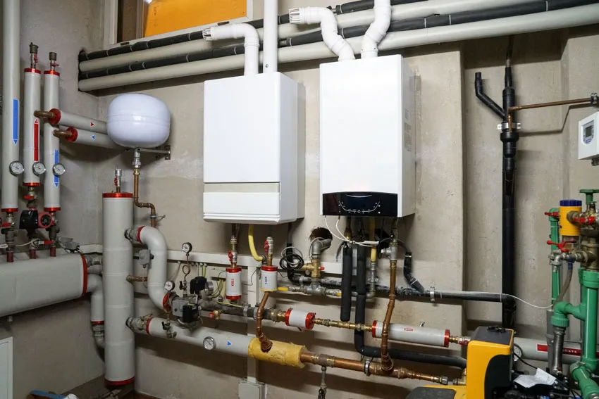 Water heater and whole house dehumidifier in basement