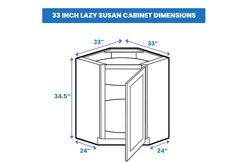 33 inch lazy Susan cabinet dimensions