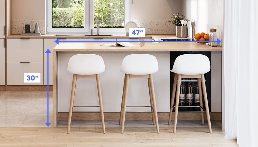 average height of breakfast bar stool