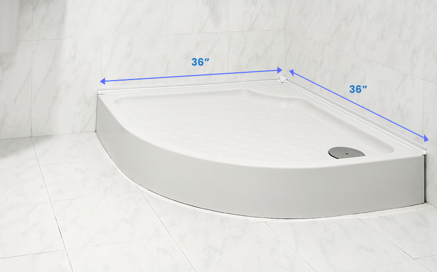 Corner shower pan dimensions
