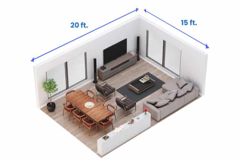 dimensions of large living room