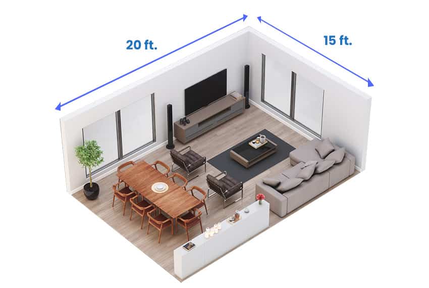 Large living room dimensions