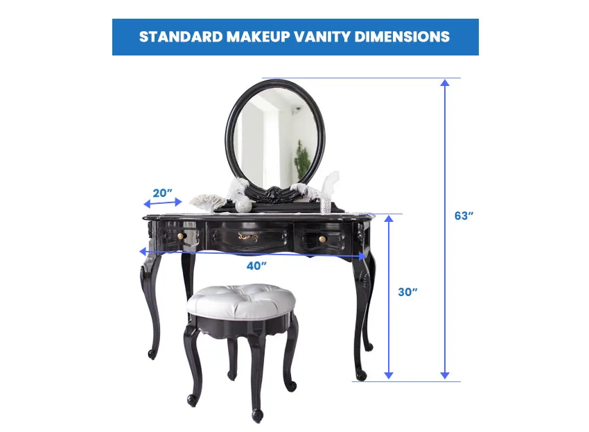Standard makeup vanity dimensions