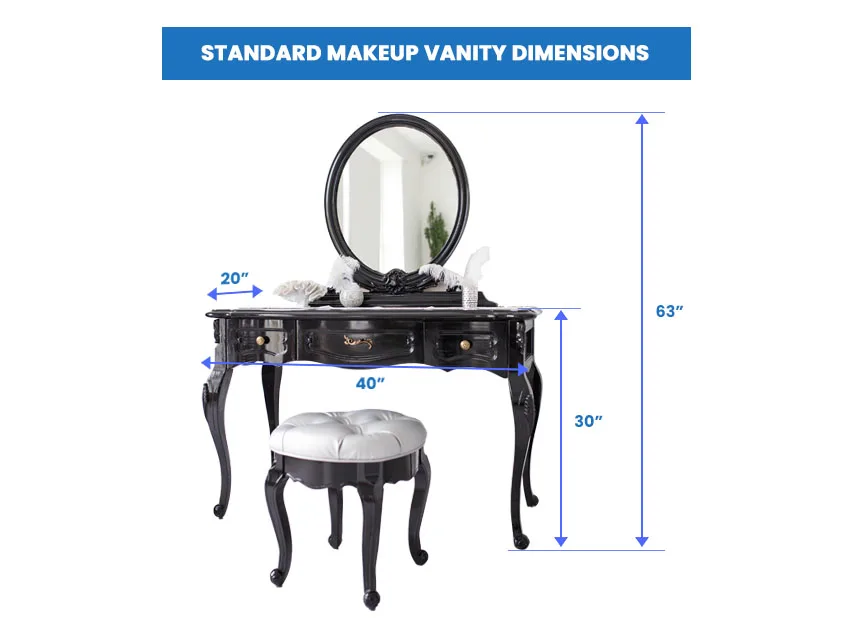 Makeup Vanity Dimensions (Sizes Guide) - Designing Idea