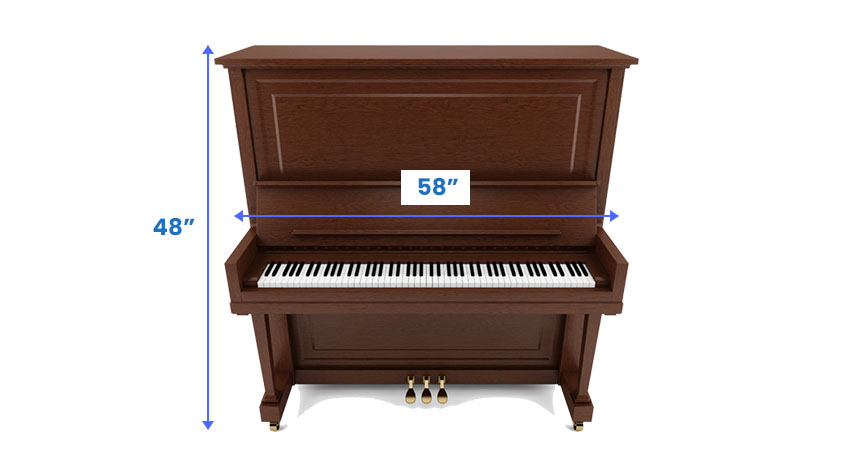 Dimensions of an upright style piano