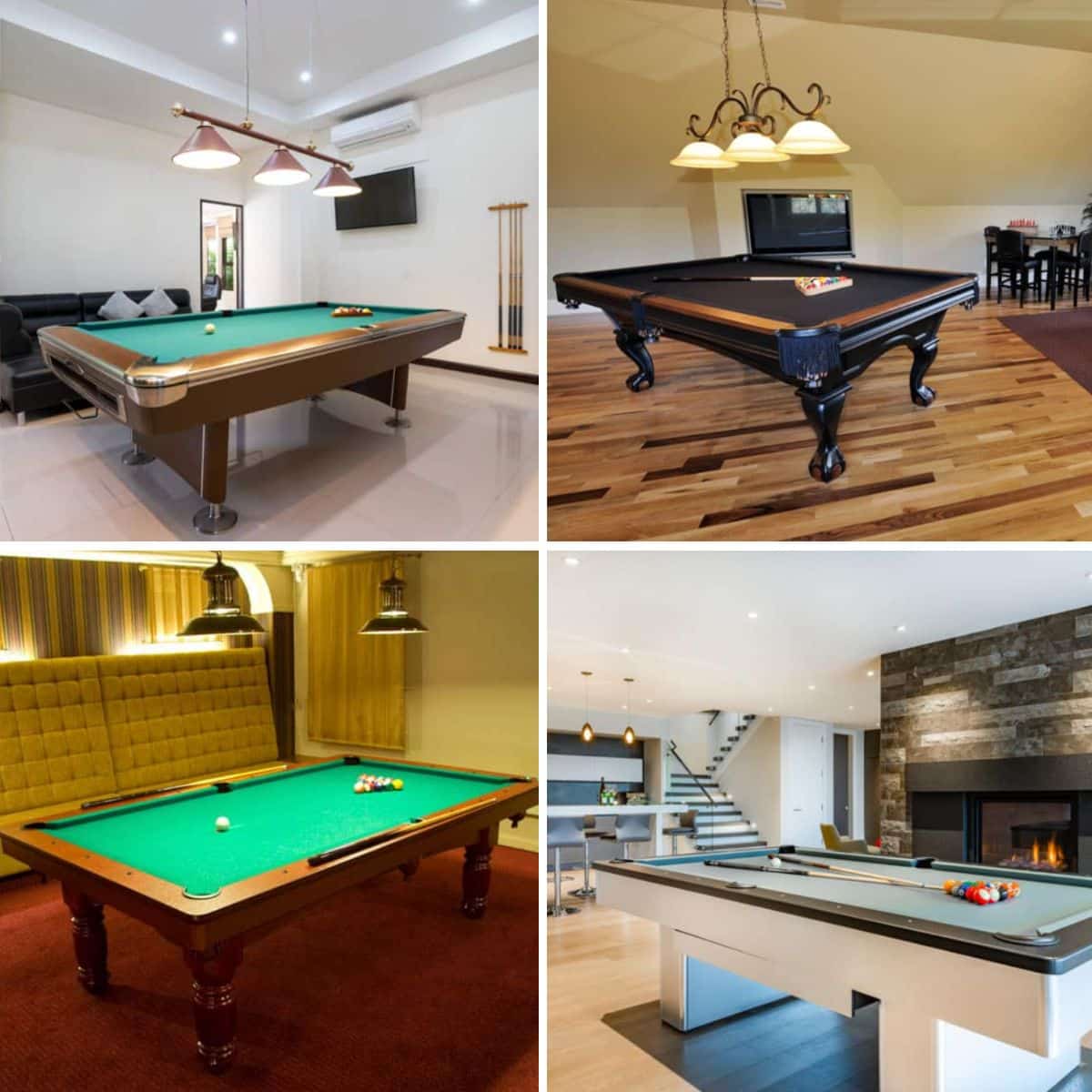 different pool table types