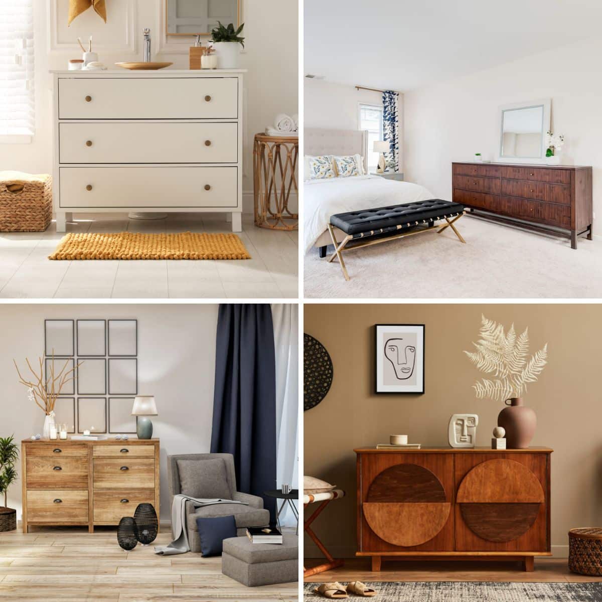 different room designs with dressers