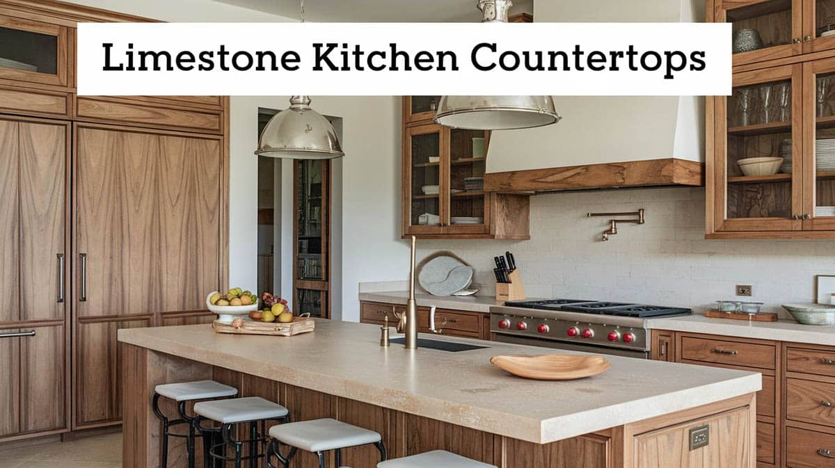Limestone kitchen cabinets
