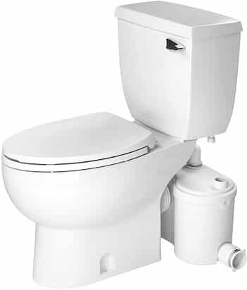 Macerating upflush toilet kit with elongated bowl