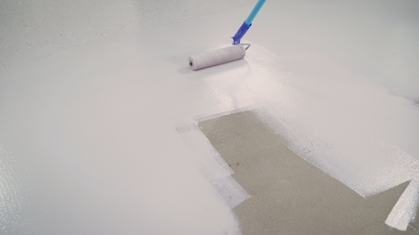 Painting concrete basement floors white