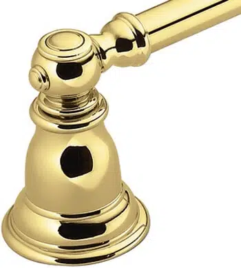 Polished brass single towel bar