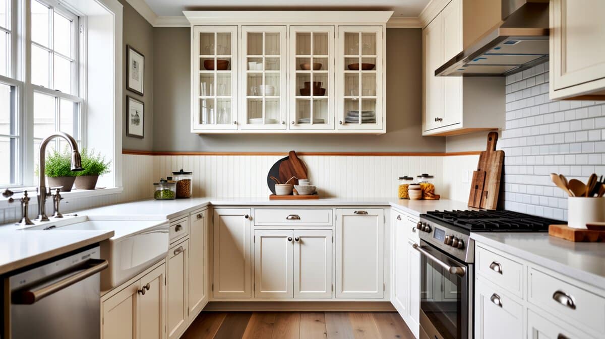 Shiplap backsplash in kitchen