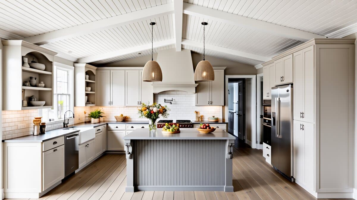 Ceiling feature painted white