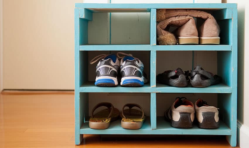 Cabinet type cubbies for shoes