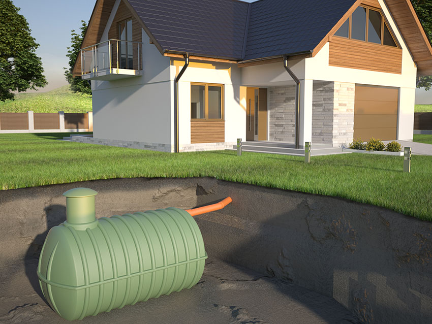 House with septic tank