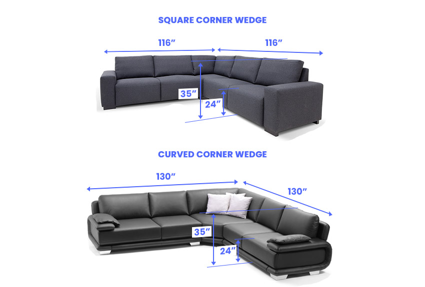 L-shaped sectional sofa dimensions