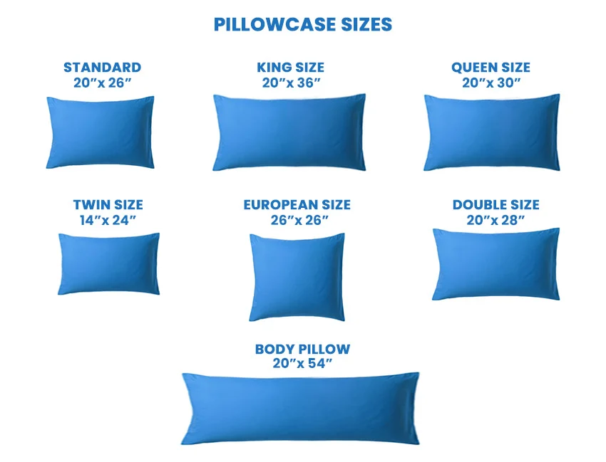 Standard Pillowcase Sizes (Dimensions Guide) Designing Idea