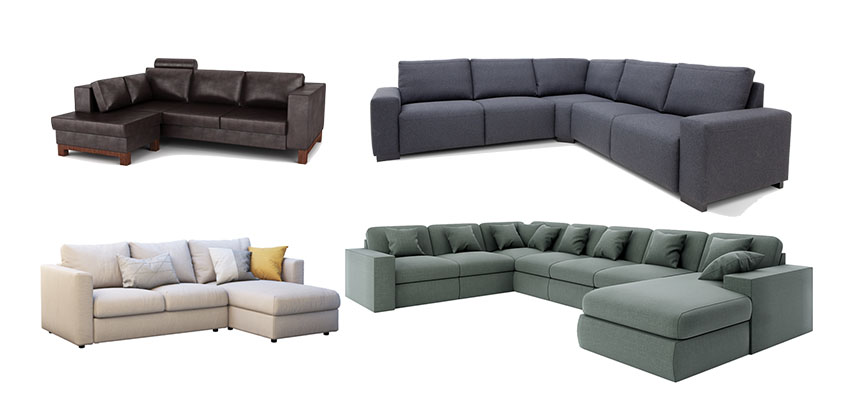 Sectional piece sofas