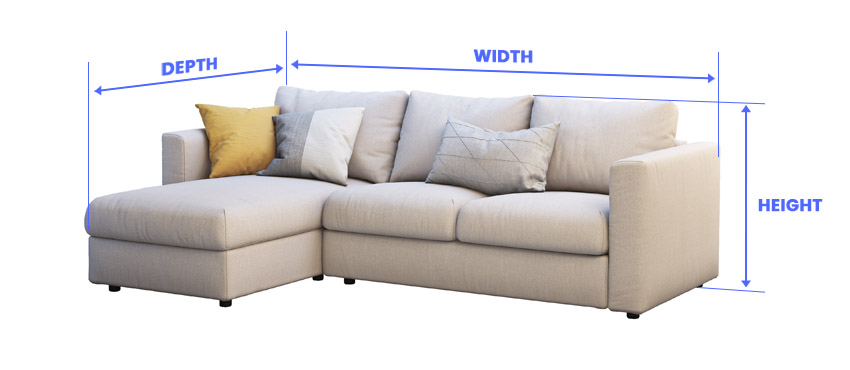 Sectional sofa measurement