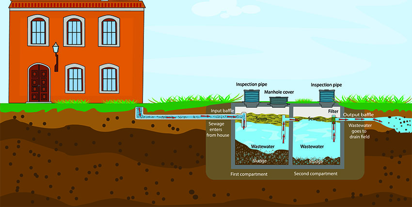 Septic tank system illustration