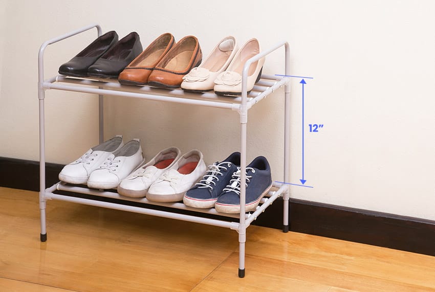 closet shoe shelf dimensions