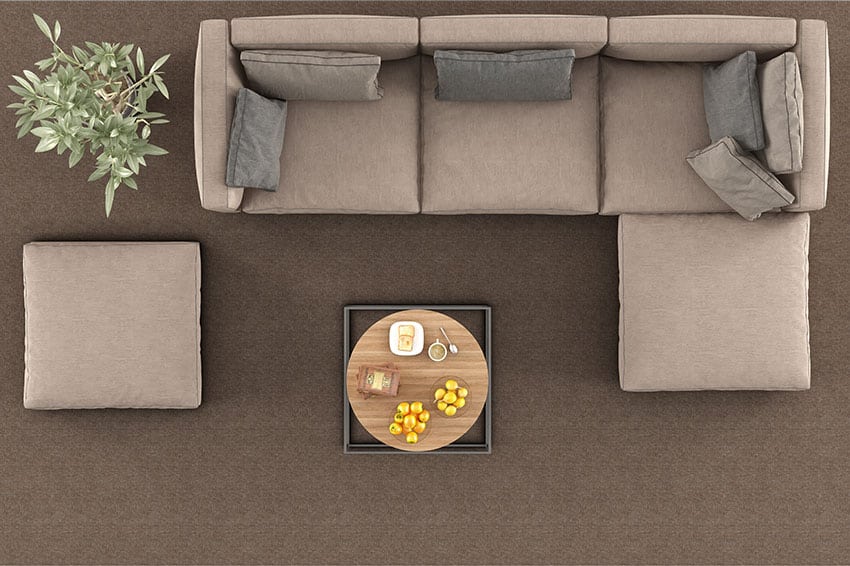 Sofa layout top view