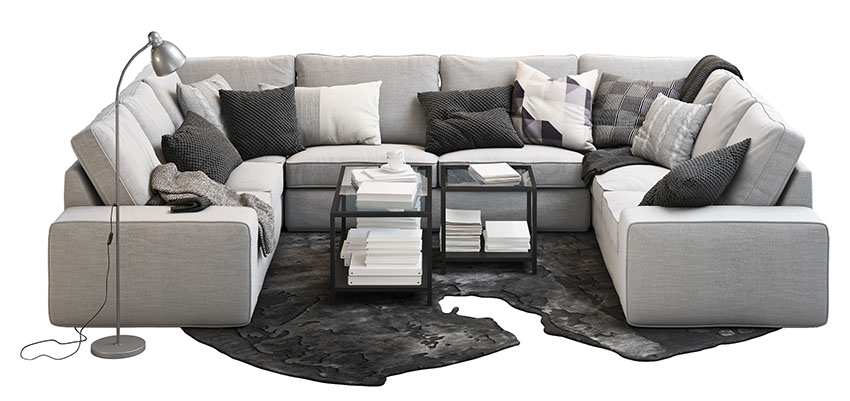 U-shaped sectional with chaise