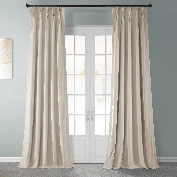 Blackout velvet curtain with pencil pleated header