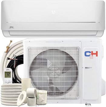 Ductless mini split AC and inverter heat pump with installation kit