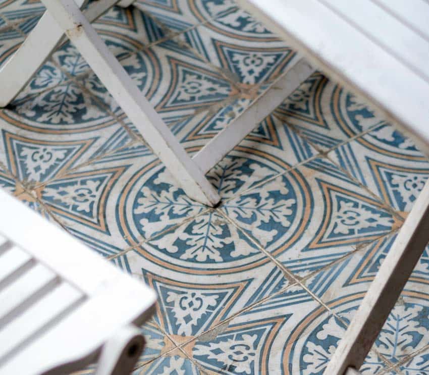Encaustic tiles for floors with pattern