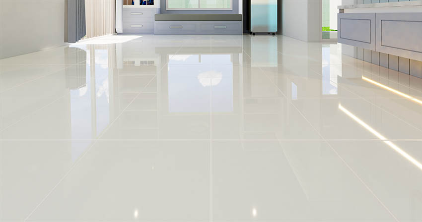 Glass floor tiles