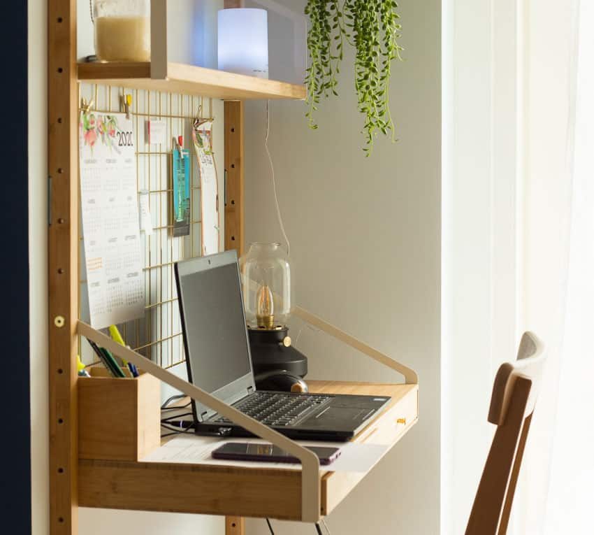 Murphy desk with laptop