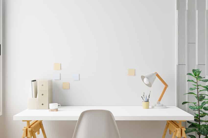 Writing table with yellow legs