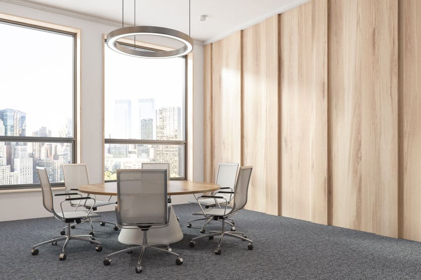 Meeting room with round desk