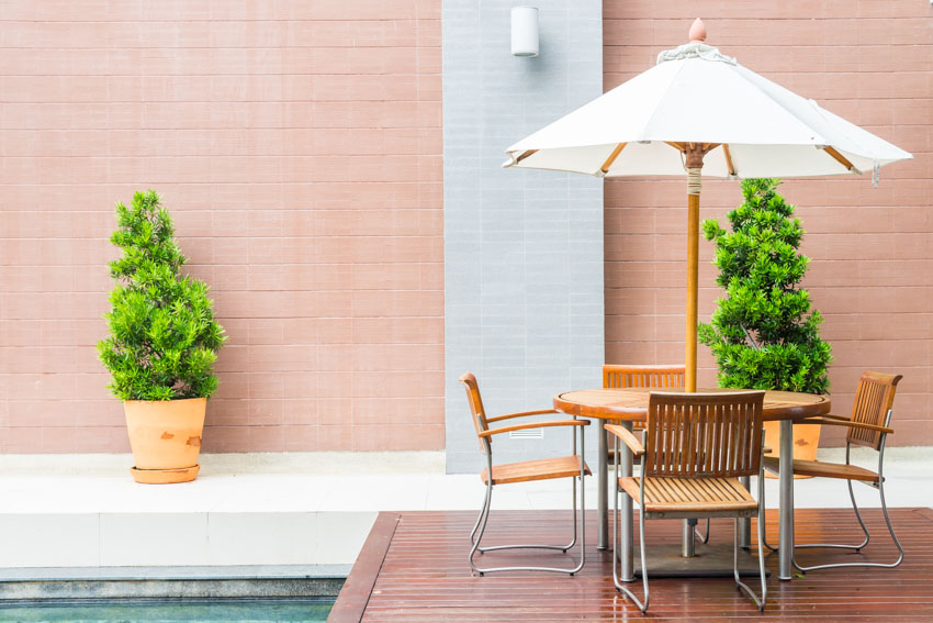 Dining umbrella outdoors