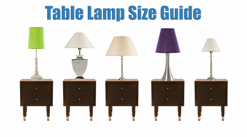 Variety of different sized table lamps