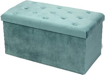 Teal velvet ottoman storage